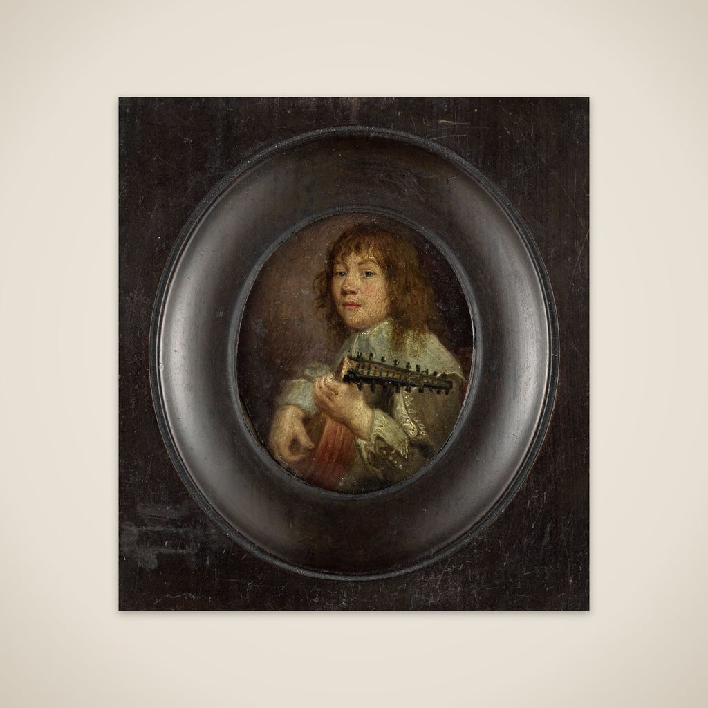 Portrait of een luitspeler unframed print