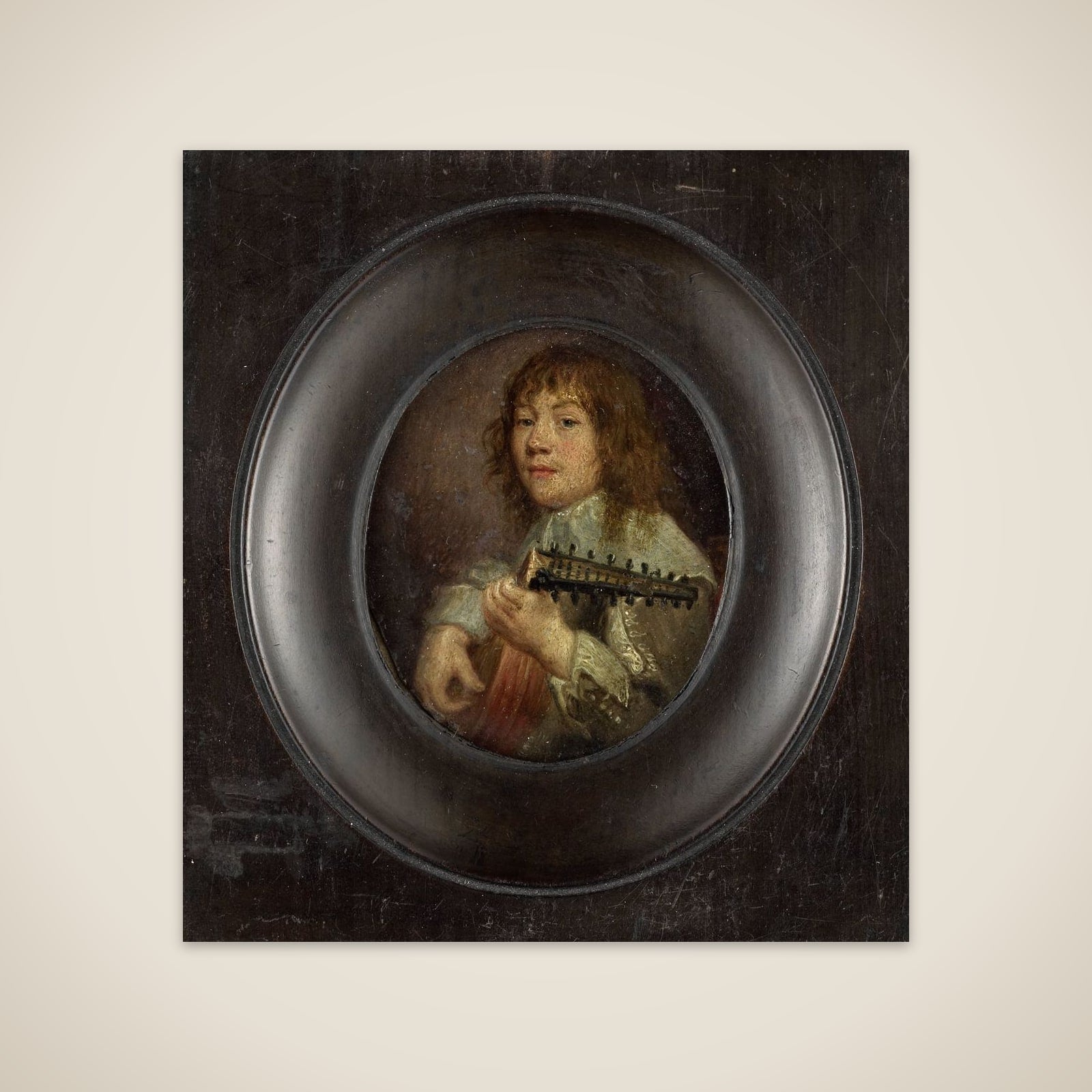 Portrait of een luitspeler unframed print