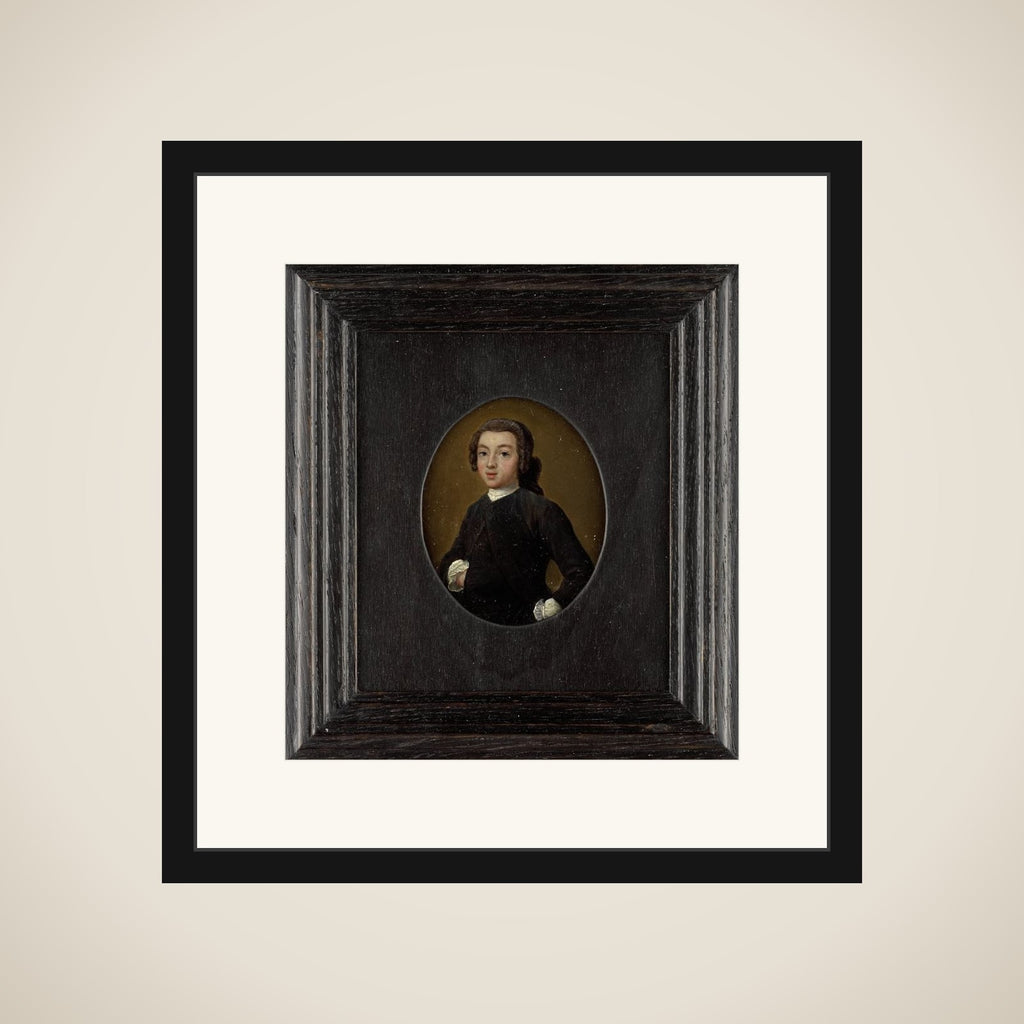 Portrait of een young man framed