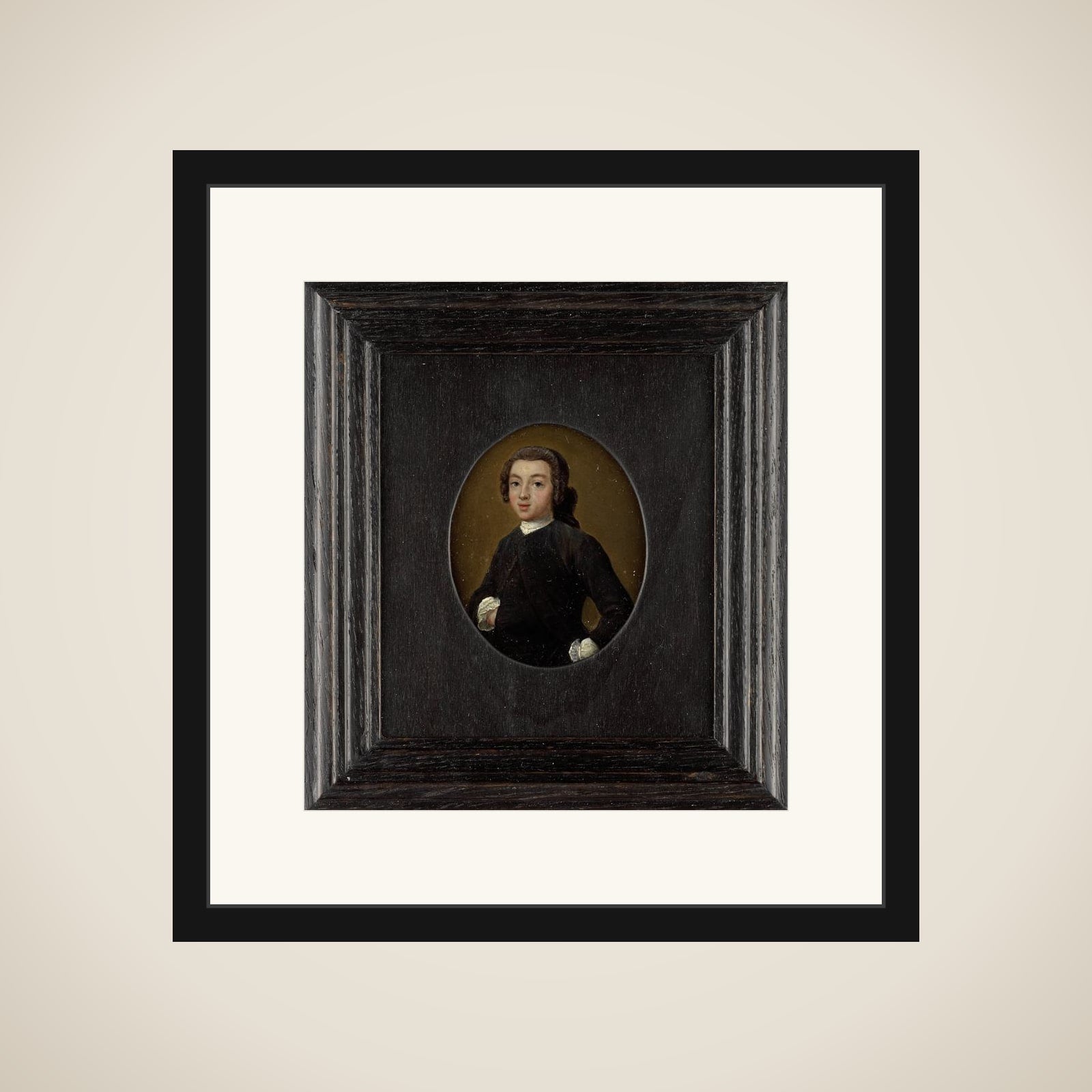 Portrait of een young man framed