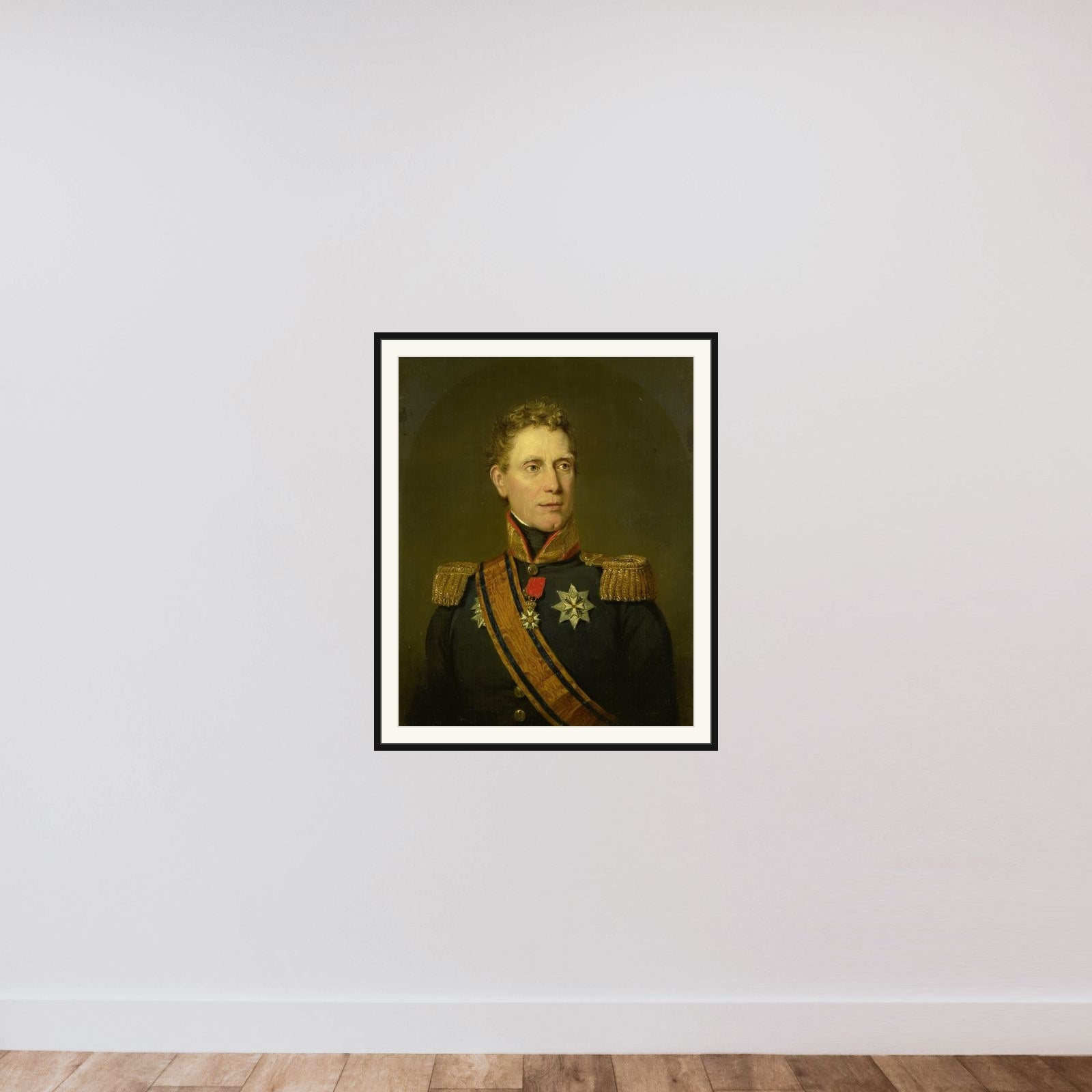 Portrait of Jonkheer Jan Willem Janssens, Governor of the Cape Colony and Governor-General of the Dutch East Indies framed — shown to scale