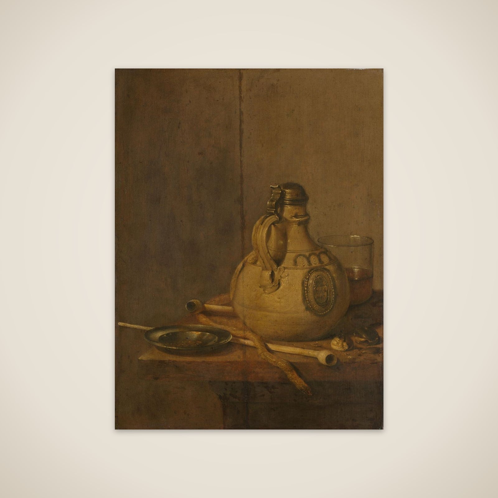 Still Life with Westerwald Jug and Smoking Paraphernalia unframed print