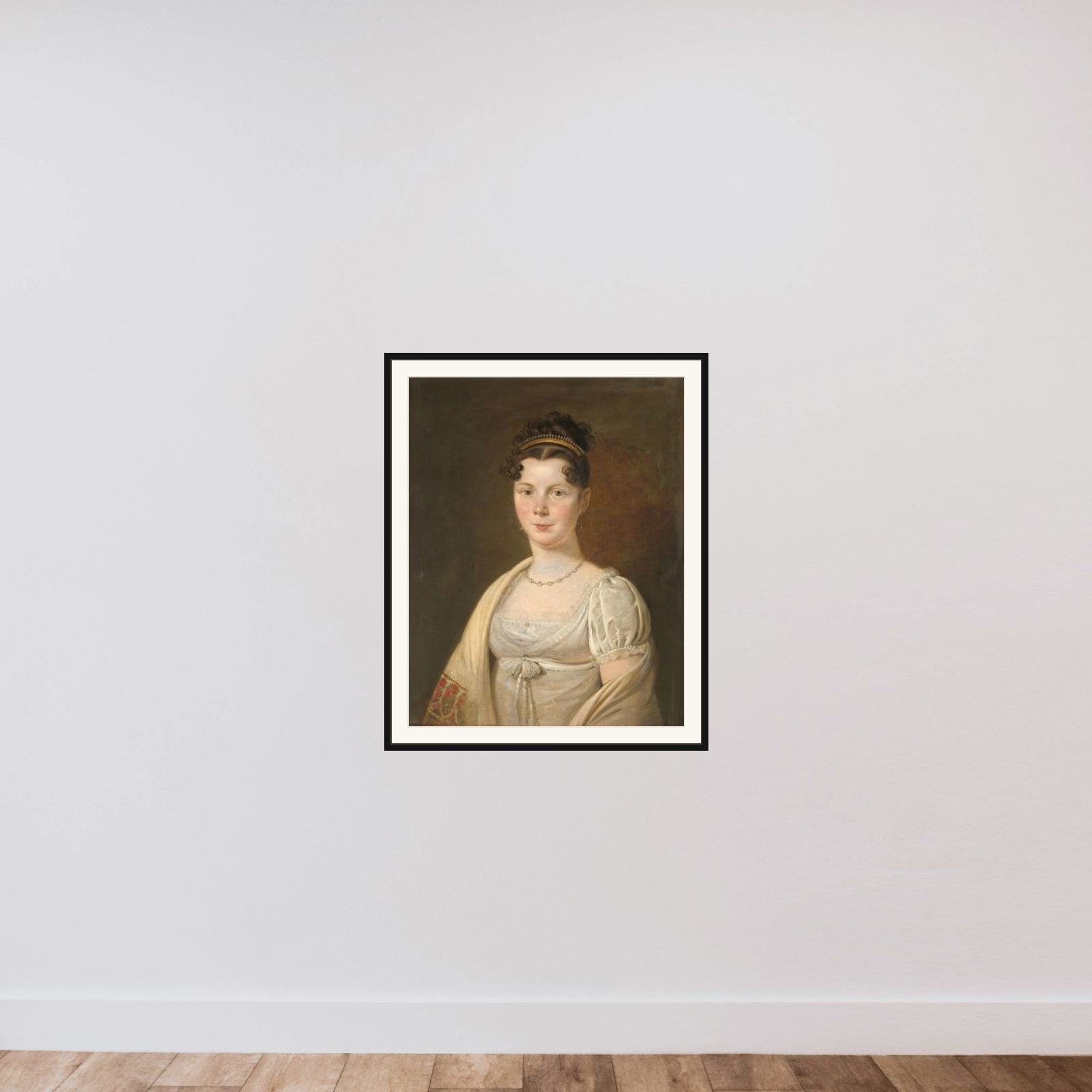 Portrait of Wilhelmina Maria Haack (1786-1857), fourth Wife of Gerrit Verdooren framed — shown to scale