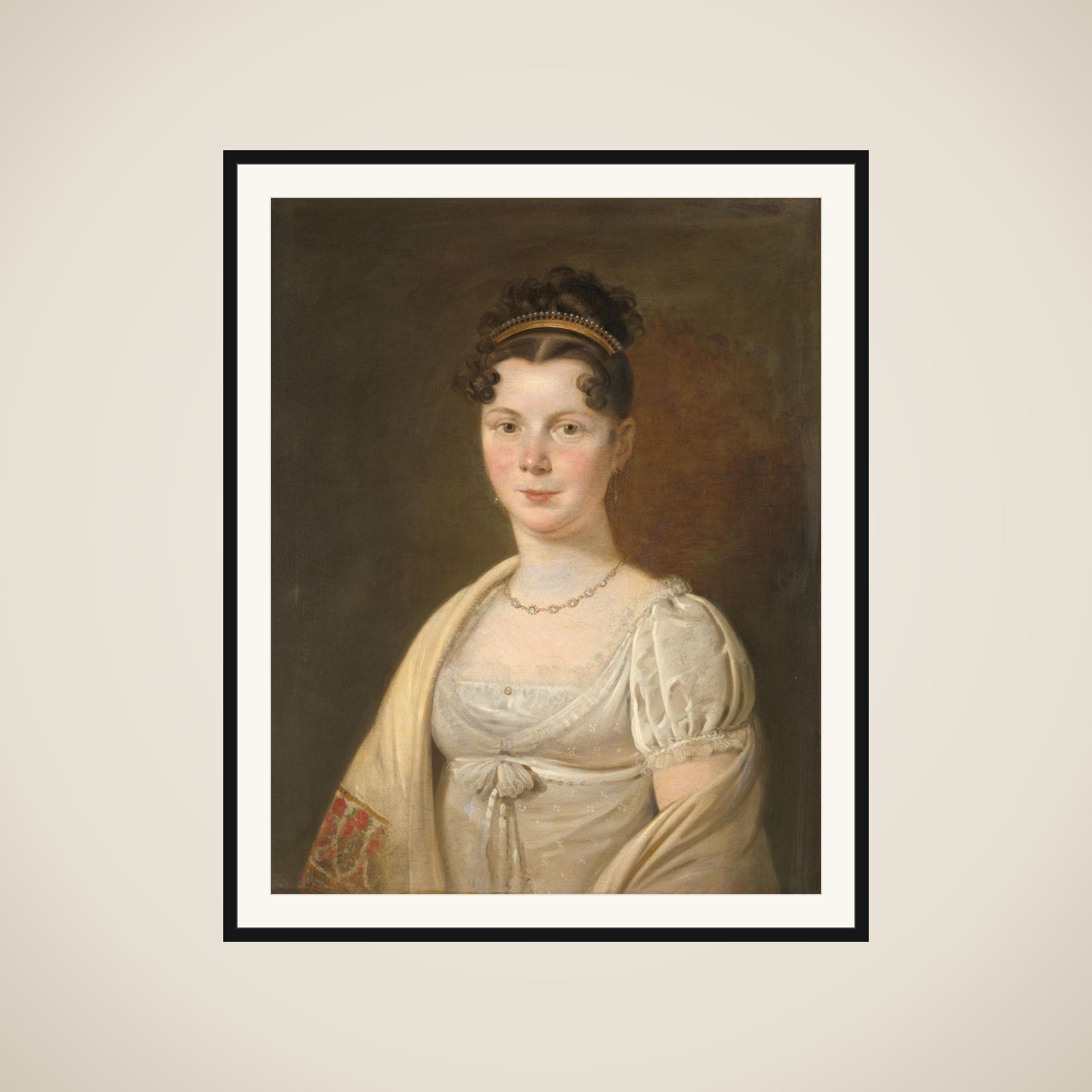 Portrait of Wilhelmina Maria Haack (1786-1857), fourth Wife of Gerrit Verdooren framed