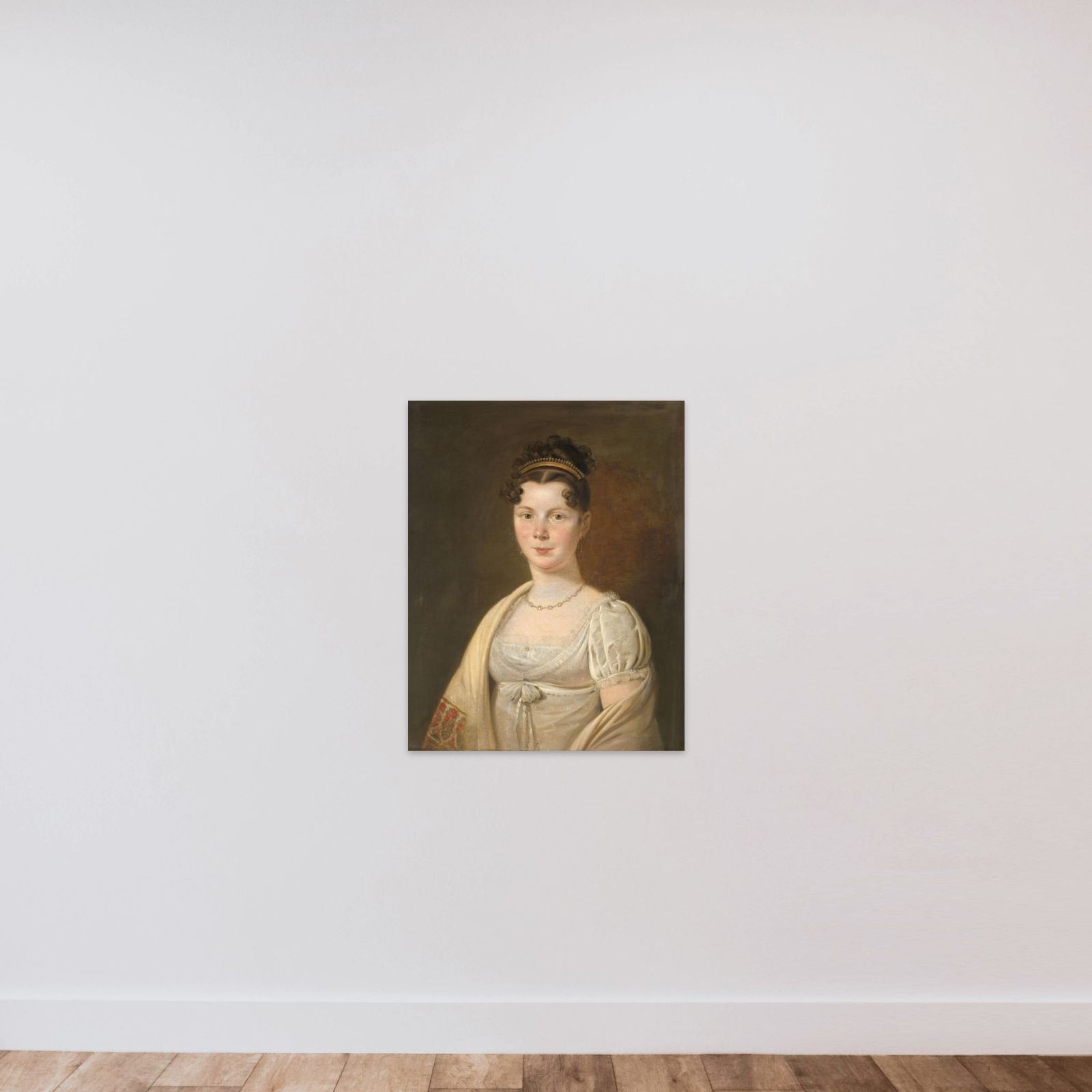 Portrait of Wilhelmina Maria Haack (1786-1857), fourth Wife of Gerrit Verdooren unframed — shown to scale