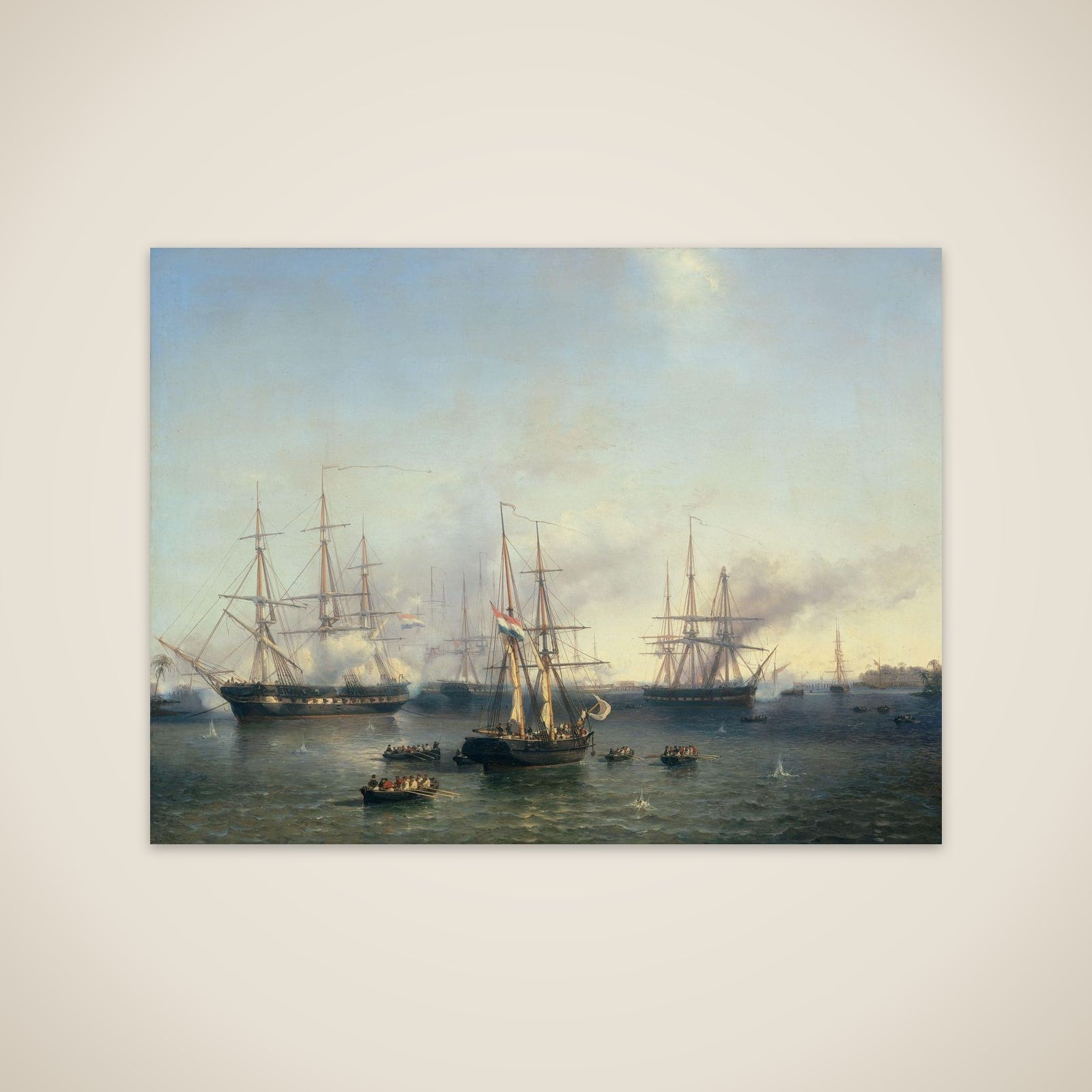 Conquest of Palembang, Sumatra in Indonesia, by Lieutenant-General De Kock, June 24, 1821 unframed print
