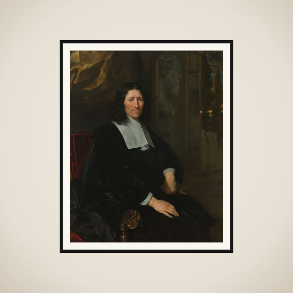 Portrait of Pieter de la Court framed