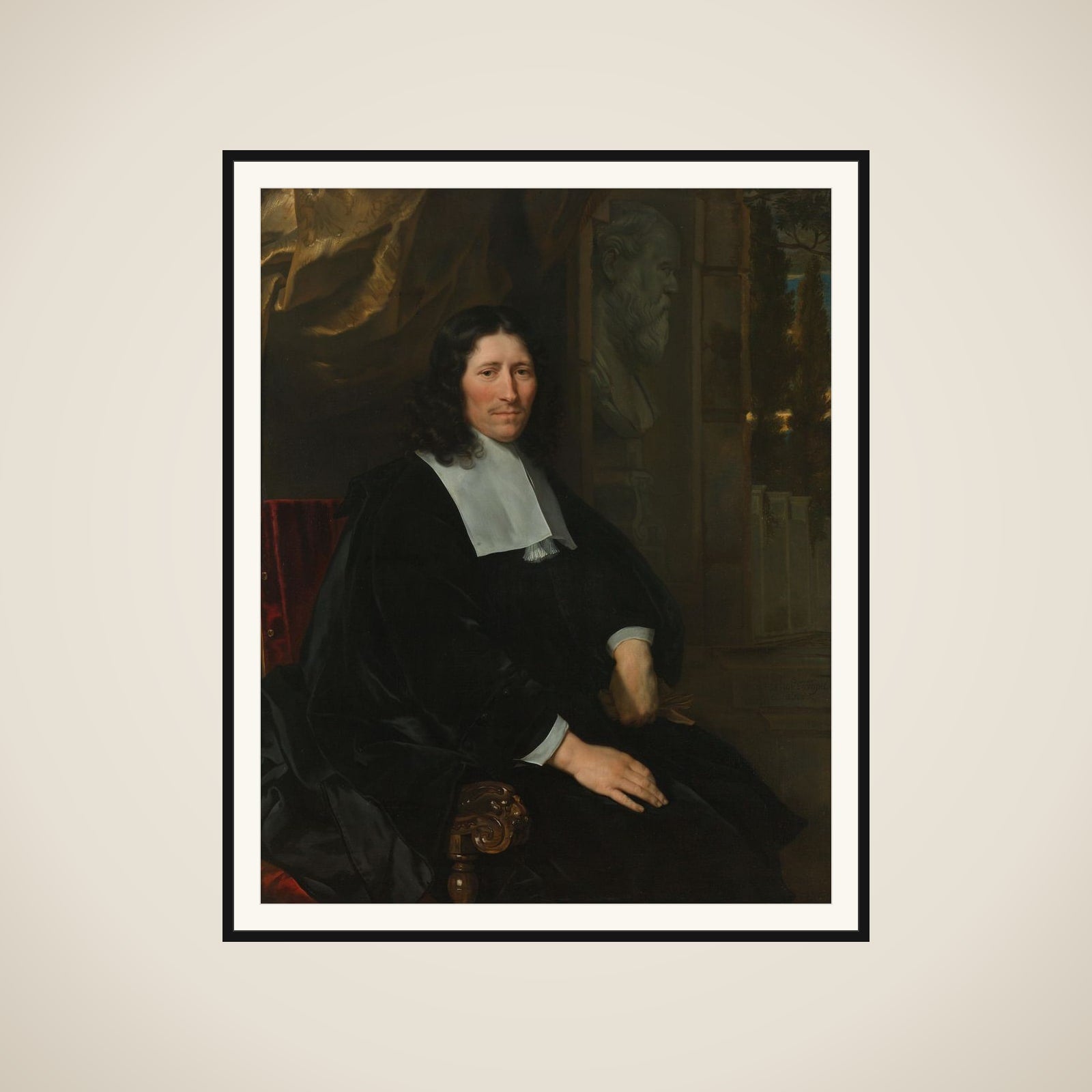 Portrait of Pieter de la Court framed