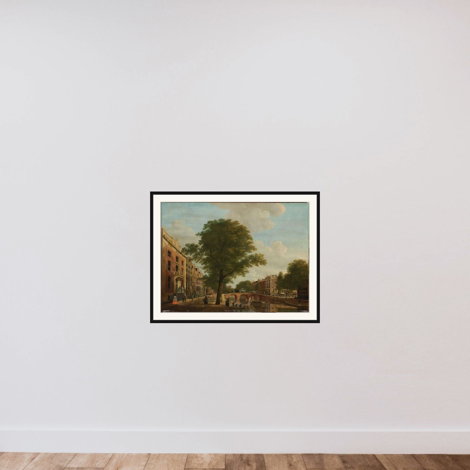 View of the Herengracht near the Leidsestraat, Amsterdam framed — shown to scale