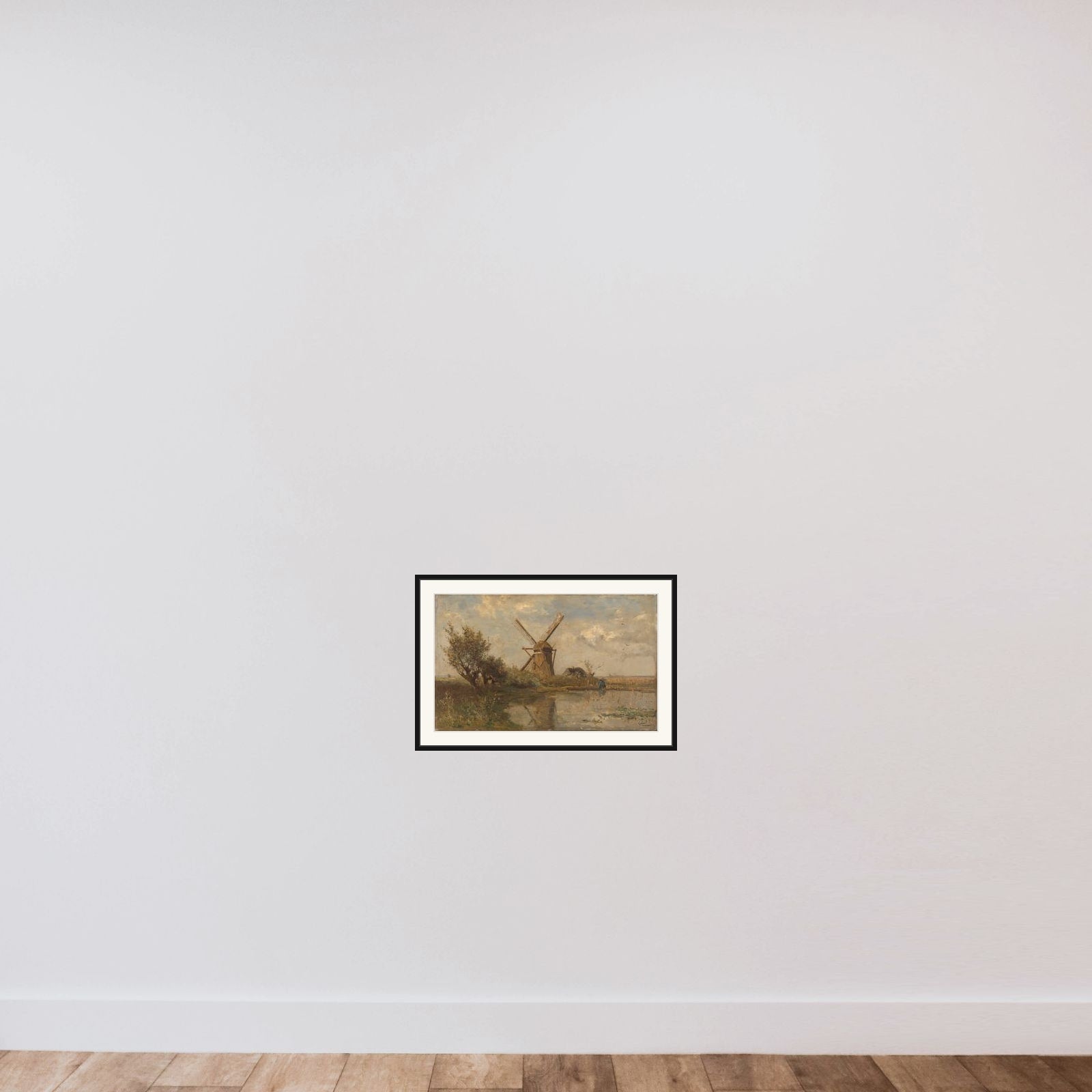 Windmill on a Pond framed — shown to scale