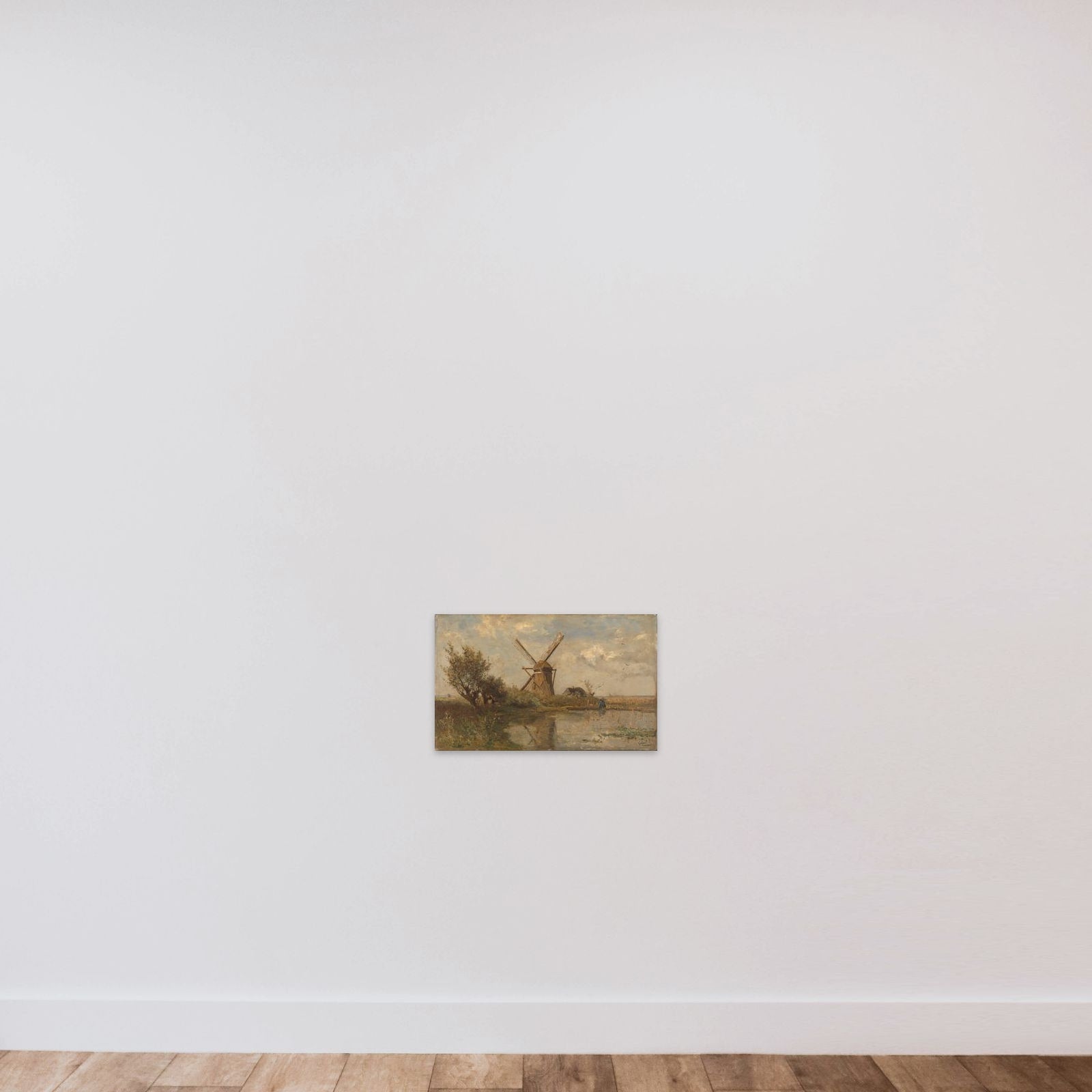 Windmill on a Pond unframed — shown to scale