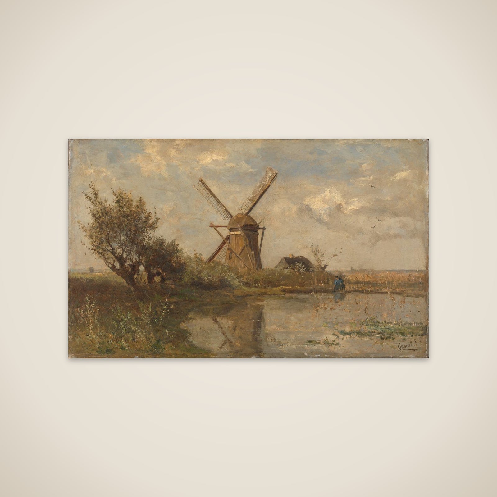 Windmill on a Pond unframed print