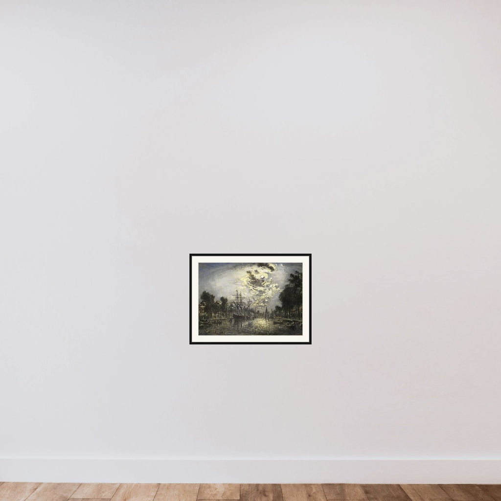 Rotterdam in the Moonlight framed — shown to scale