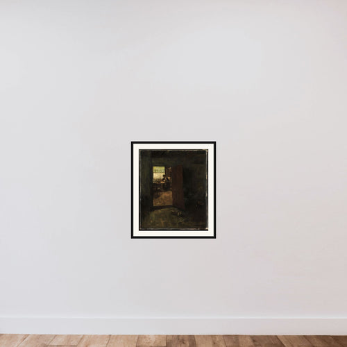 Domestic Interior with Country Woman and Child framed — shown to scale