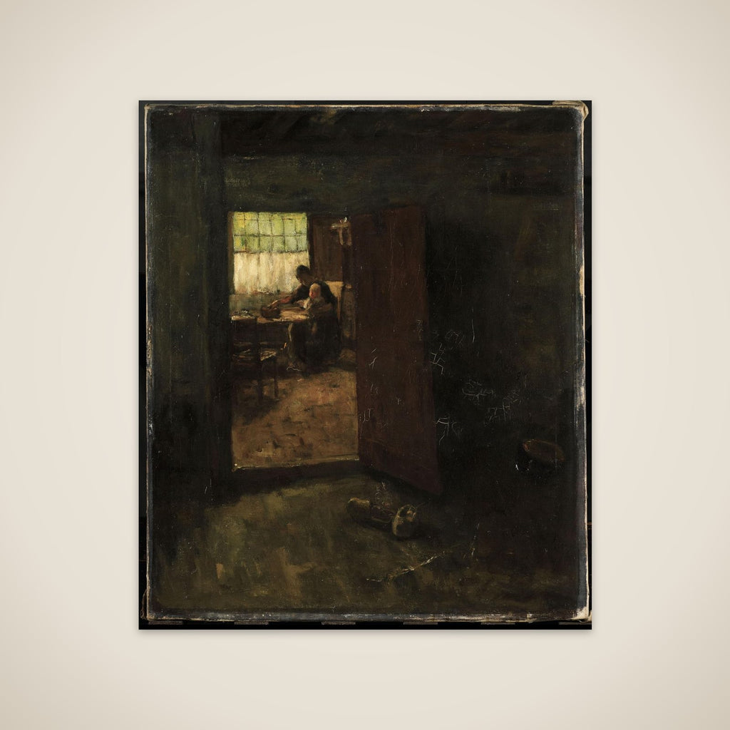 Domestic Interior with Country Woman and Child unframed print
