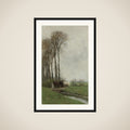 Paarden bij het hek framed