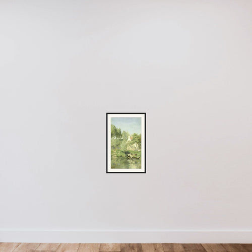 Aan de Oise framed — shown to scale
