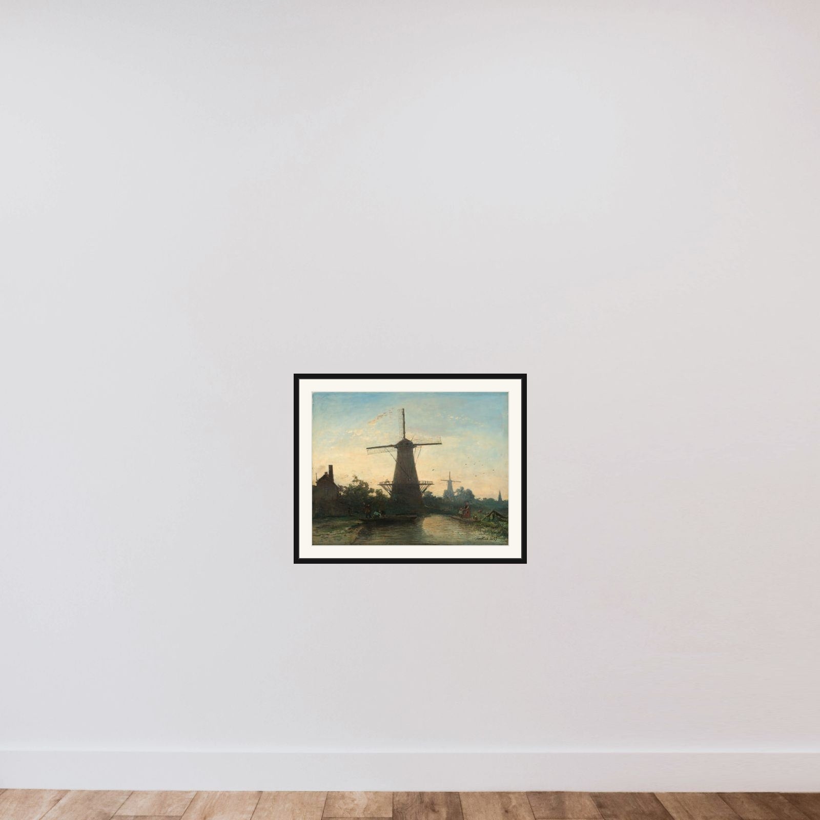 Windmills near Rotterdam framed — shown to scale