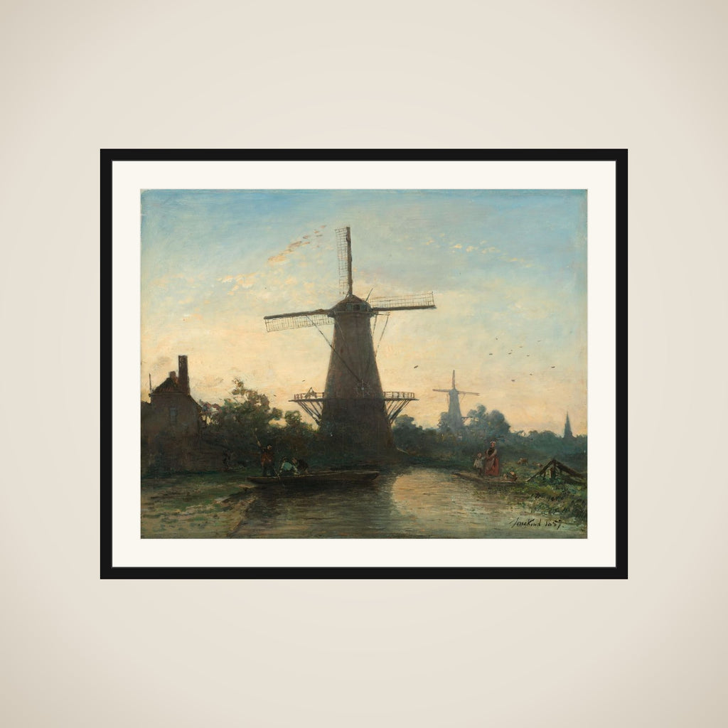 Windmills near Rotterdam framed