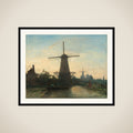 Windmills near Rotterdam framed