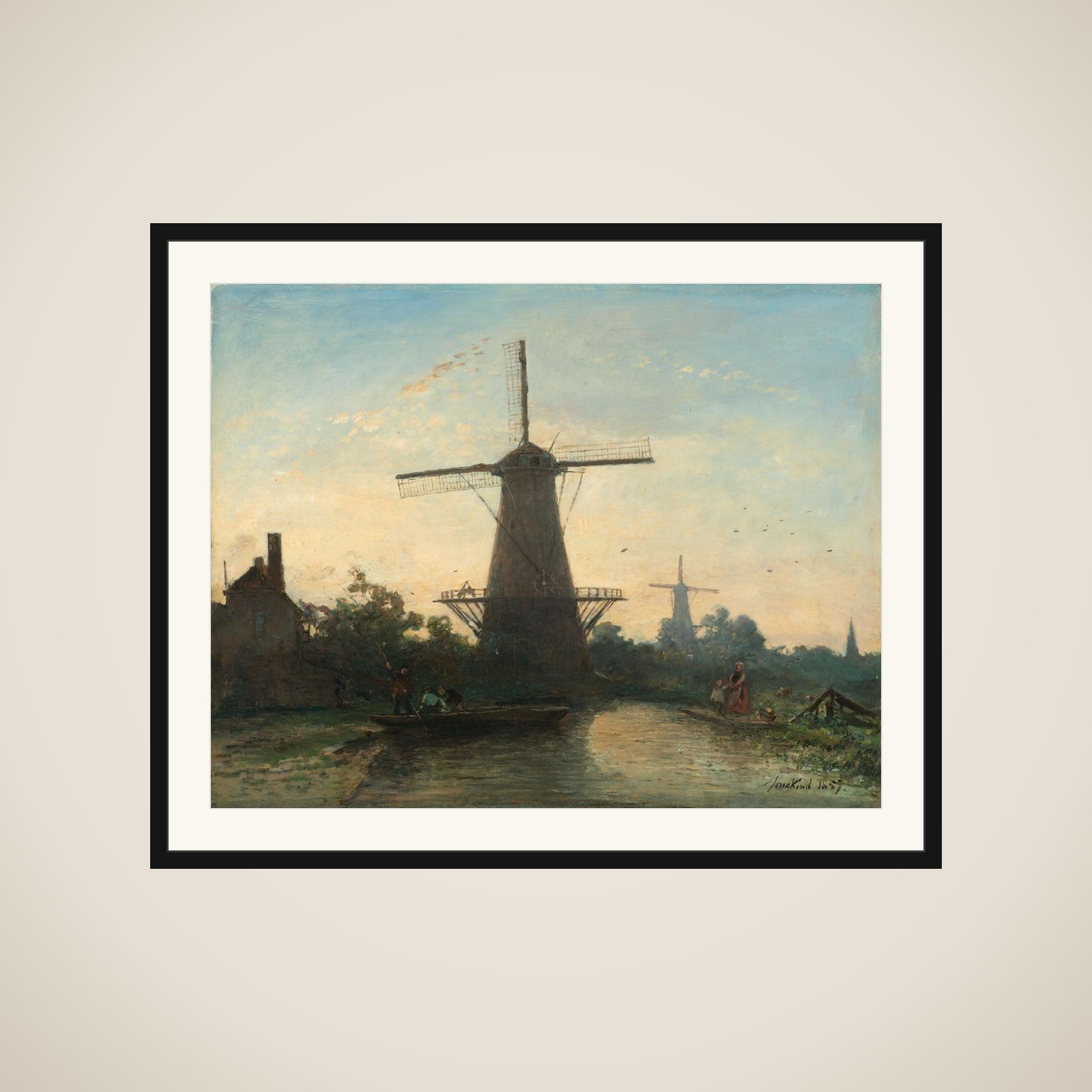 Windmills near Rotterdam framed