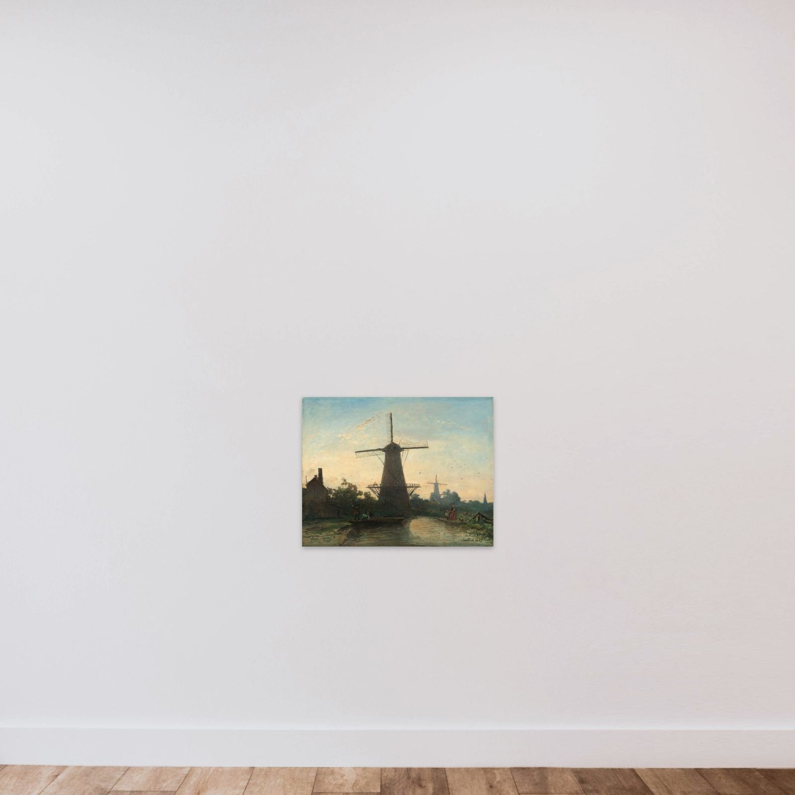 Windmills near Rotterdam unframed — shown to scale