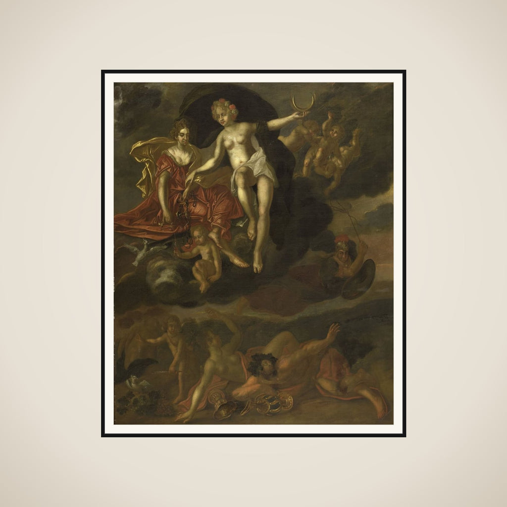 Diana and Virtus Punish Venus and Bacchus framed