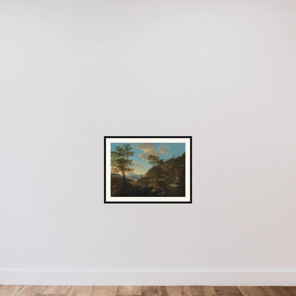 Italian Landscape with Draftsman framed — shown to scale