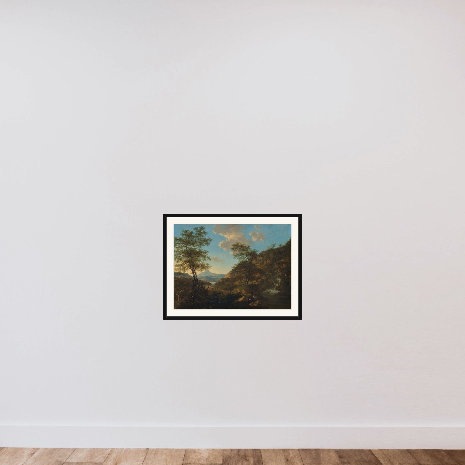 Italian Landscape with Draftsman framed — shown to scale