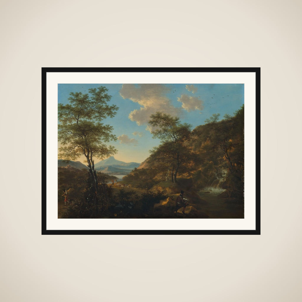 Italian Landscape with Draftsman framed