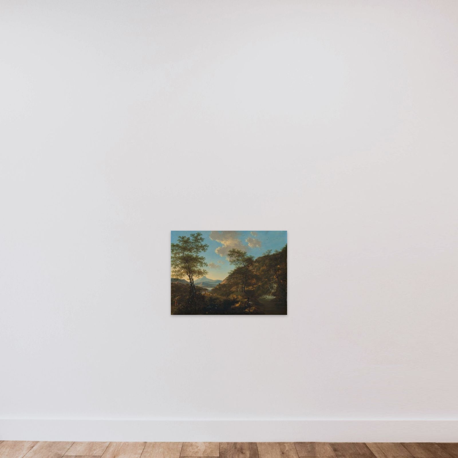 Italian Landscape with Draftsman unframed — shown to scale