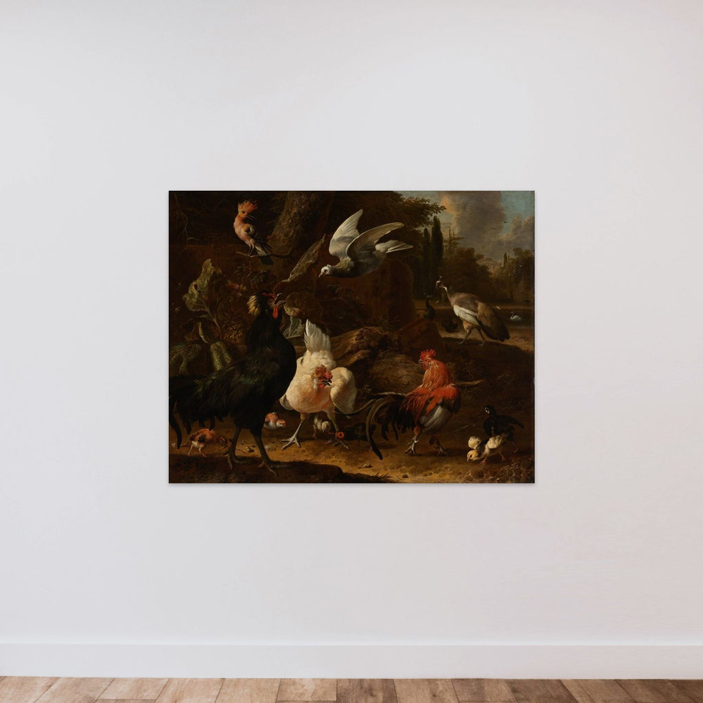 Birds in a Park unframed — shown to scale