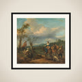 Italian Landscape with Figures framed