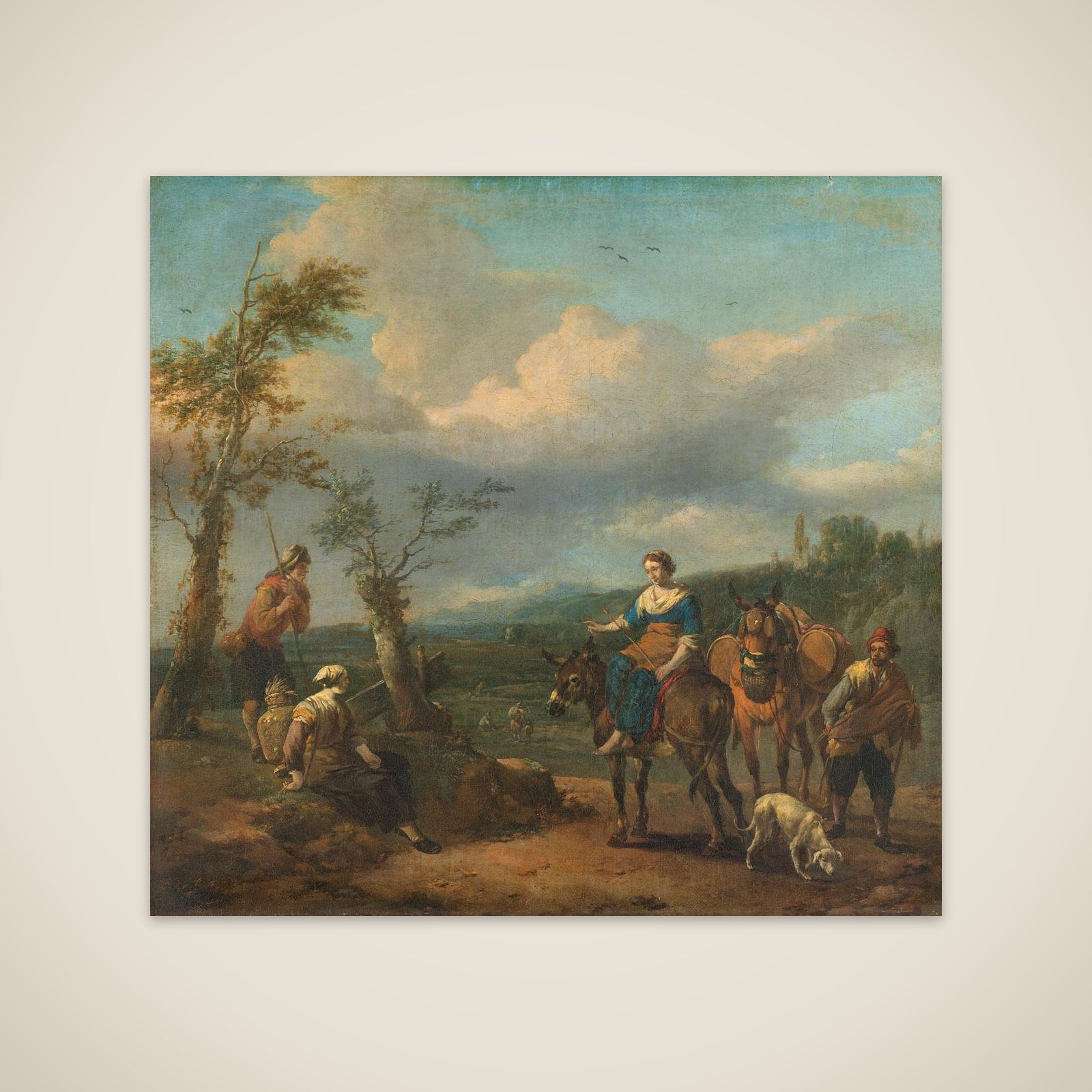 Italian Landscape with Figures unframed print