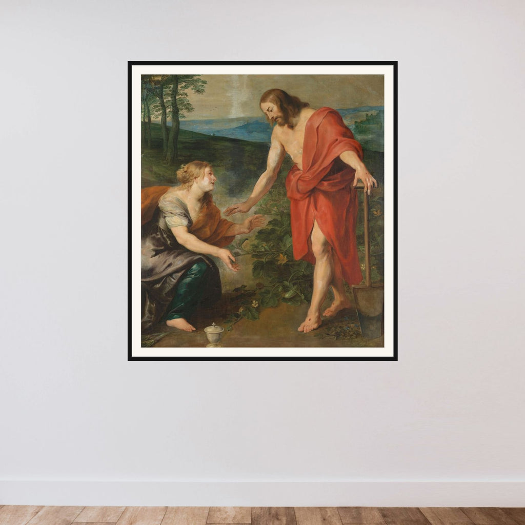 Christ Appearing to Mary Magdalen as a Gardener (Noli me Tangere) framed — shown to scale