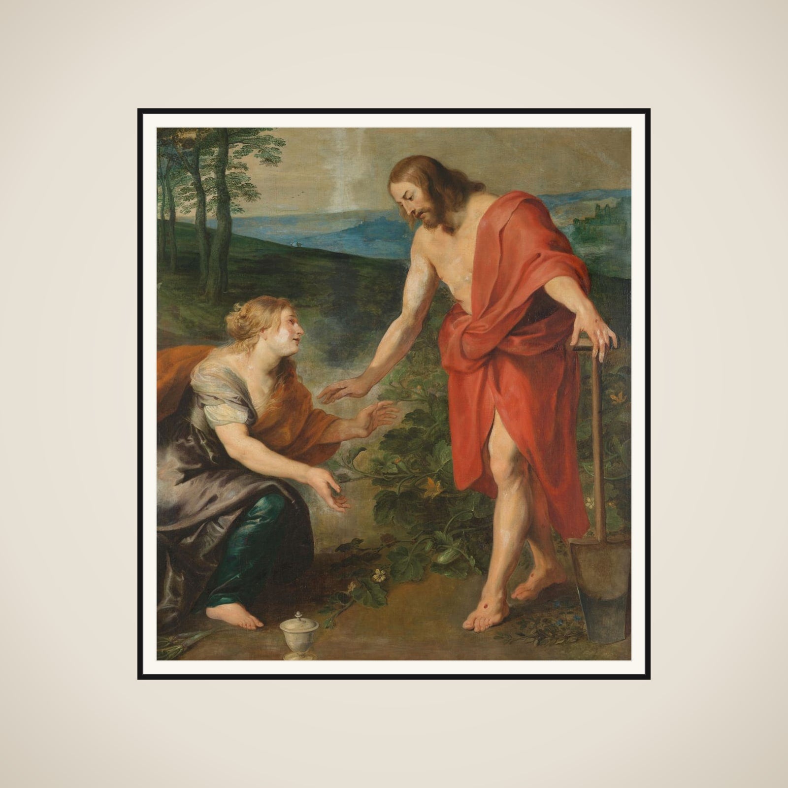 Christ Appearing to Mary Magdalen as a Gardener (Noli me Tangere) framed
