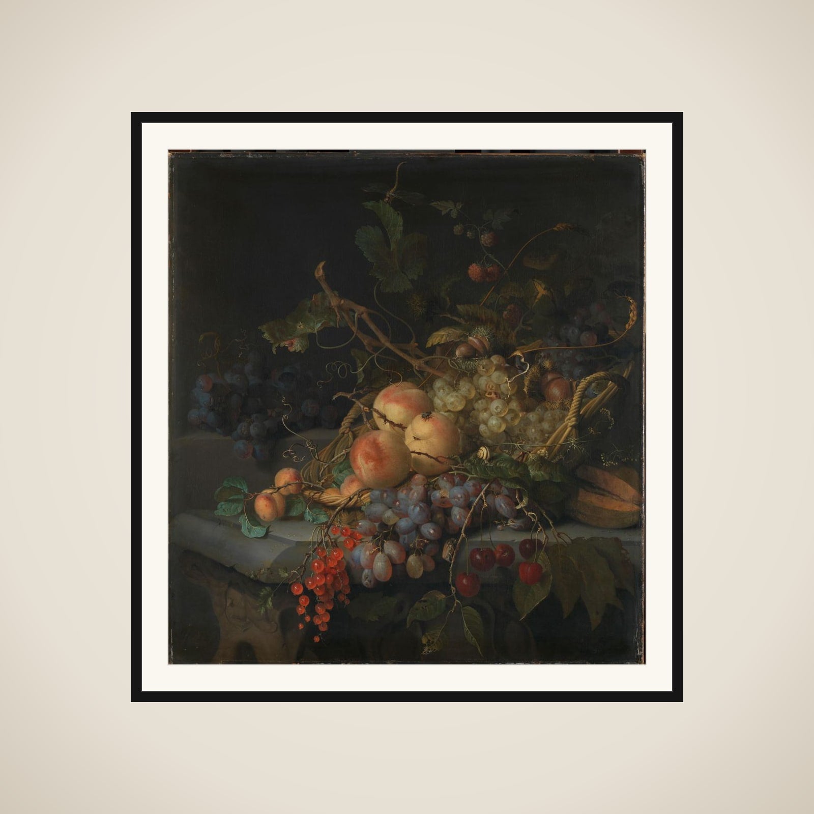 Still Life with Fruit framed