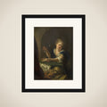 Bubble-blowing Girl with a Vanitas Still Life framed