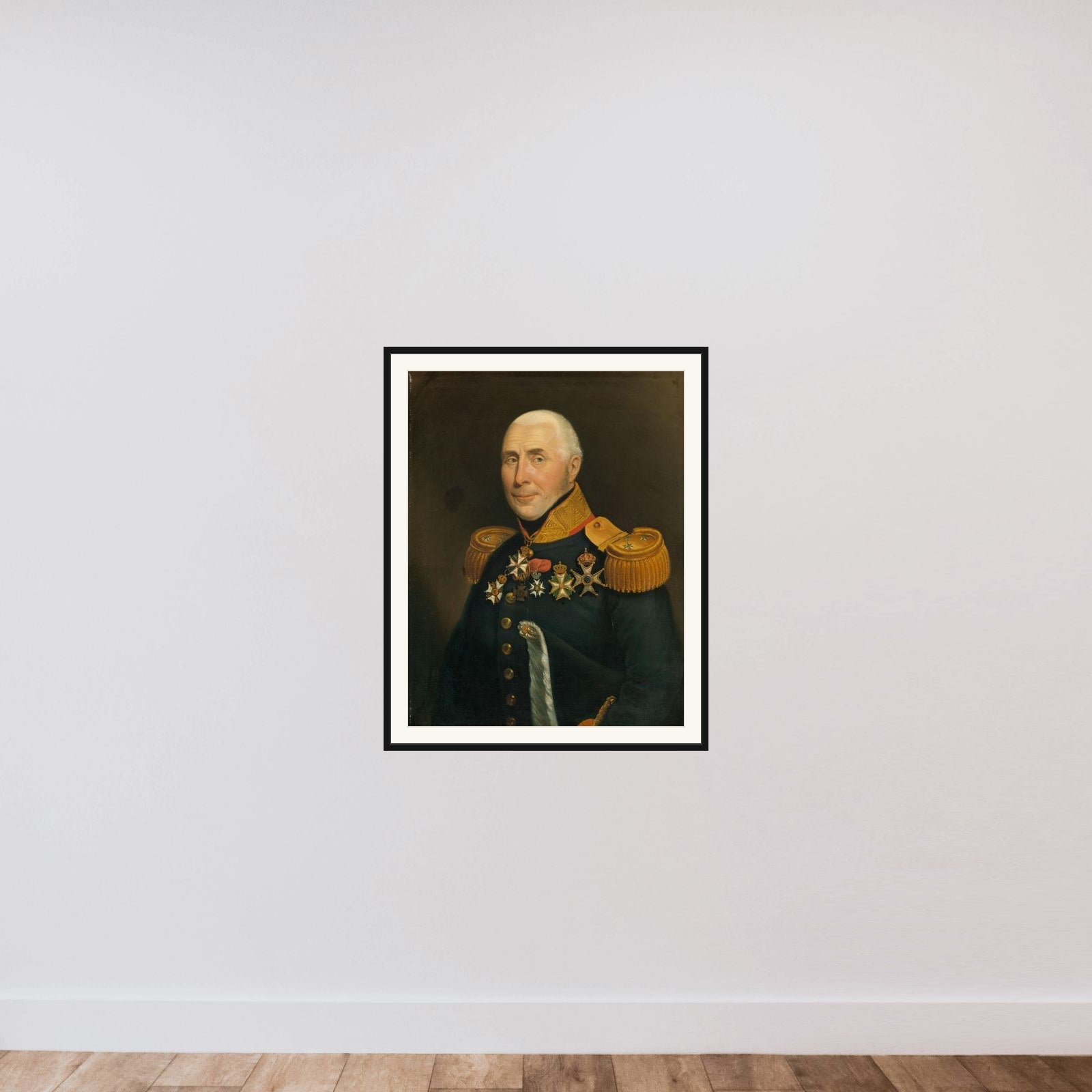 Gijsbertus Martinus Cort Heyligers (1770-1849). Lieutenant General in the Infantery framed — shown to scale