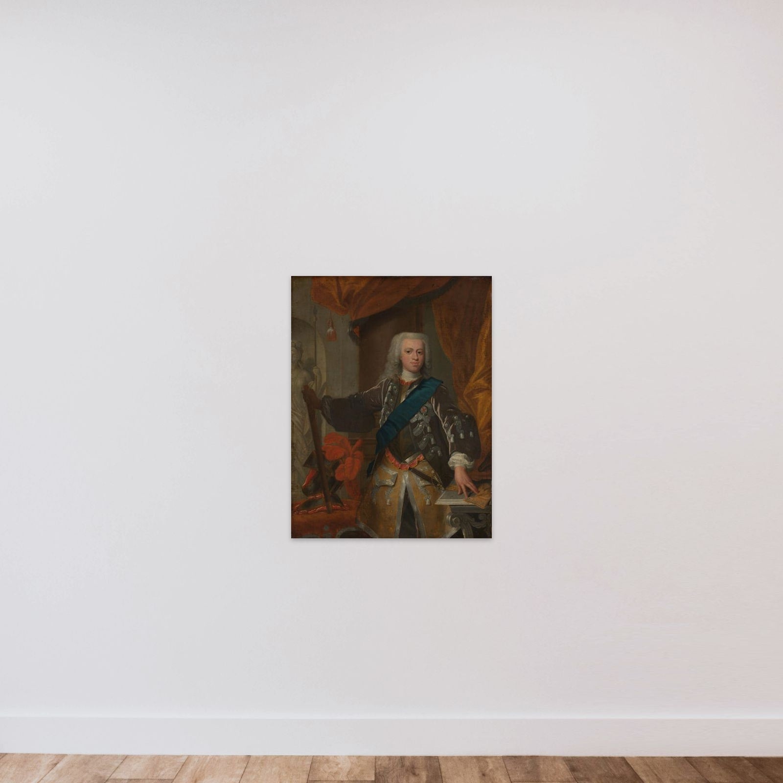 William IV (1711-51), Prince of Orange unframed — shown to scale