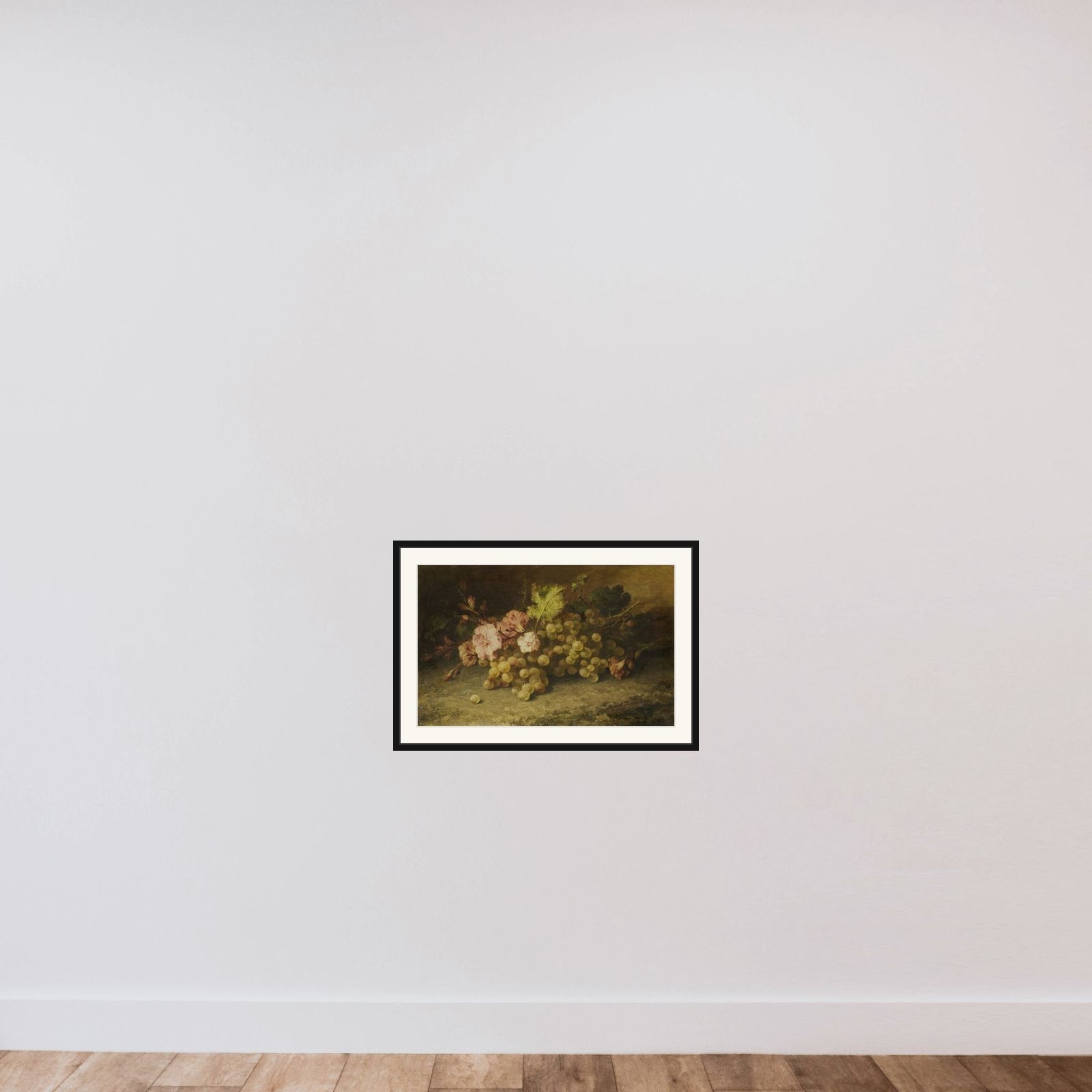 Still Life with Grapes framed — shown to scale