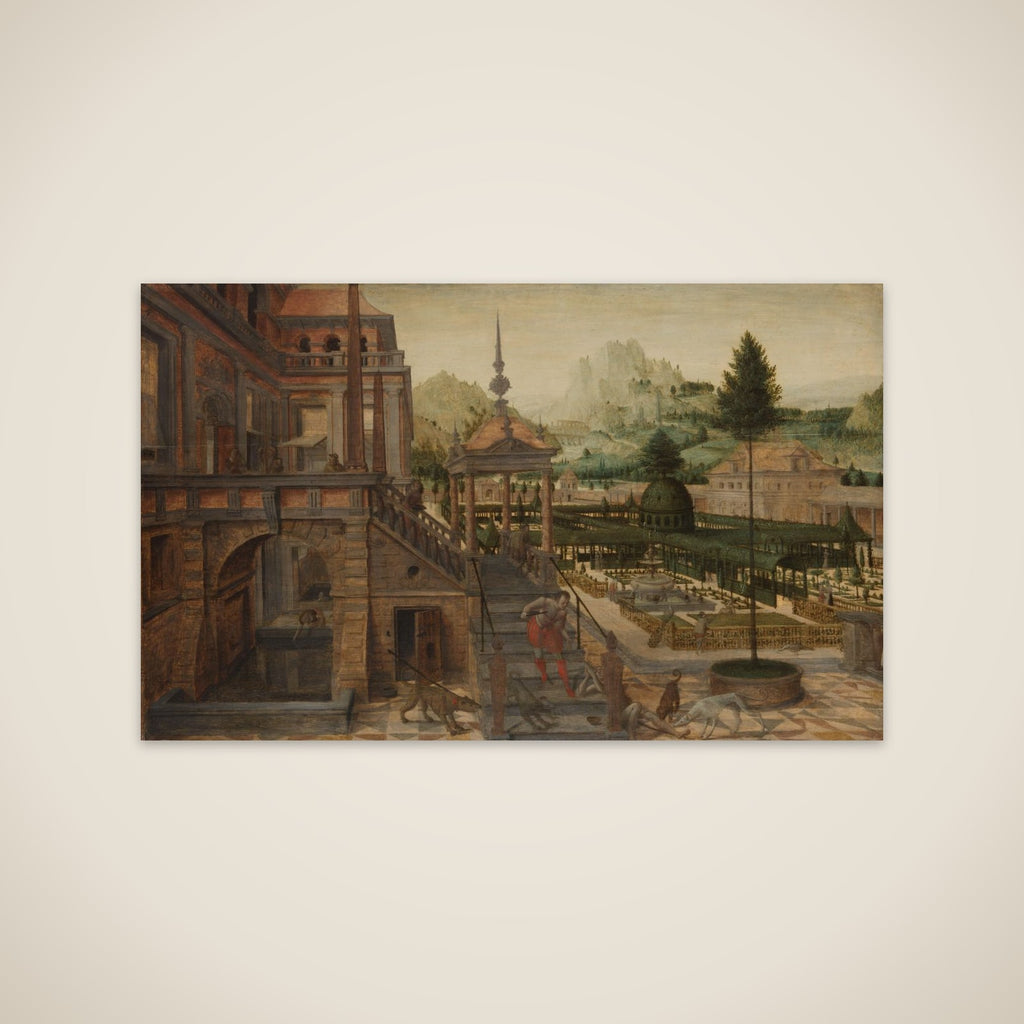 Palace Gardens with Poor Lazarus in the foreground unframed print
