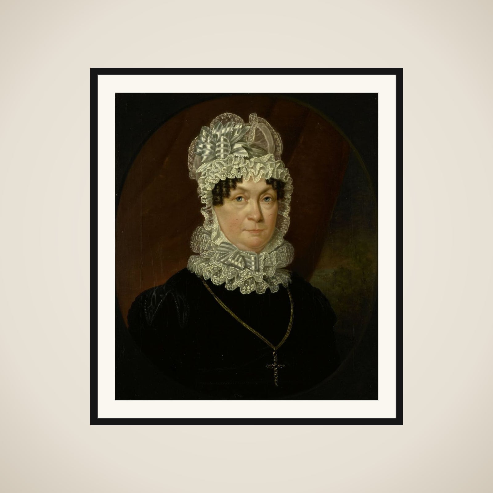 Portrait of Ann Brander (died 1837), Wife of Job Seaburne May framed