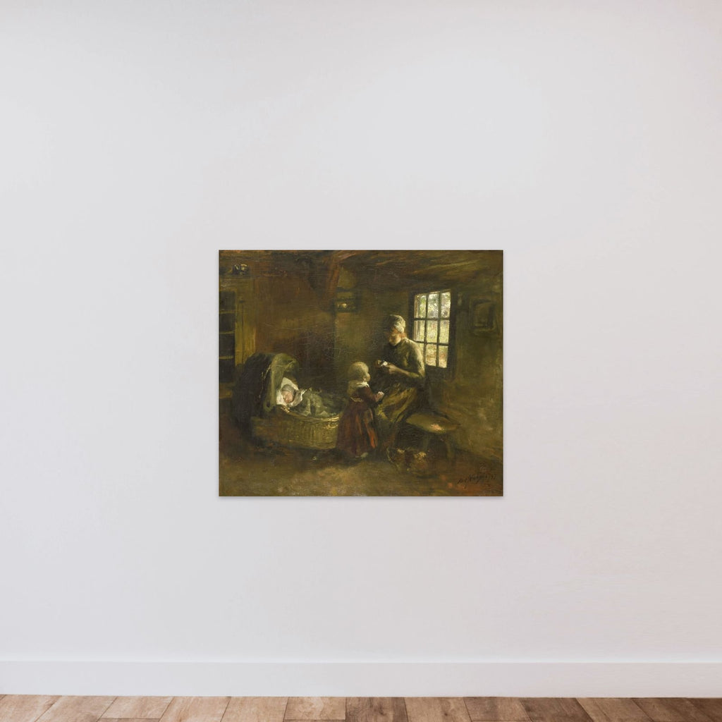 'Bij de wieg' unframed — shown to scale
