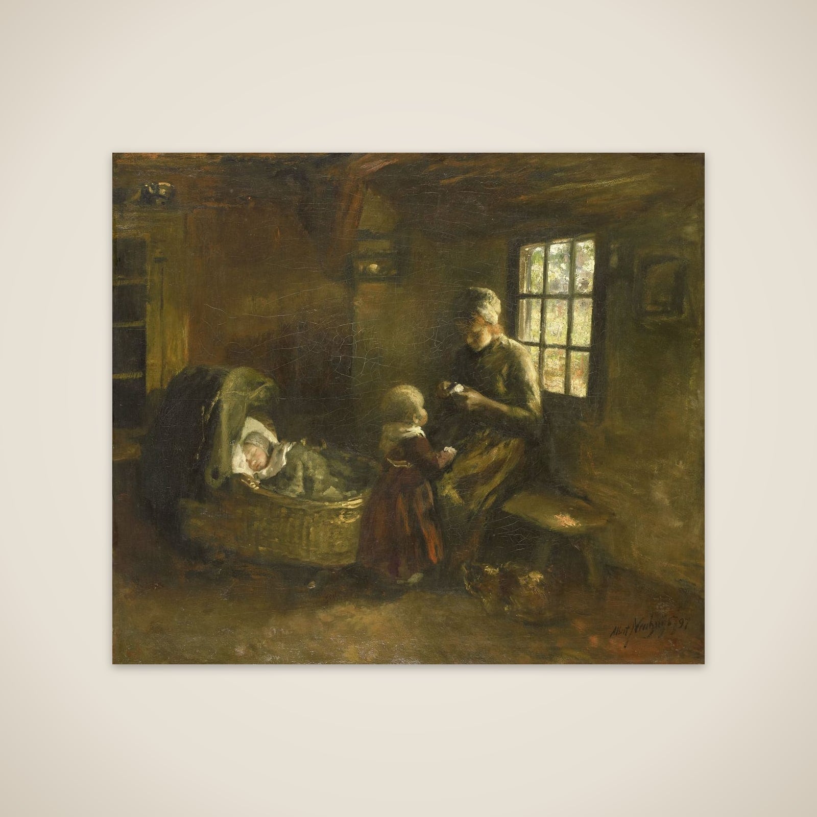 'Bij de wieg' unframed print