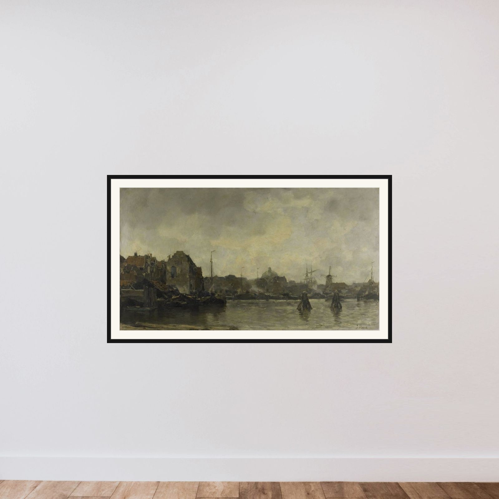 Stadsgezicht framed — shown to scale