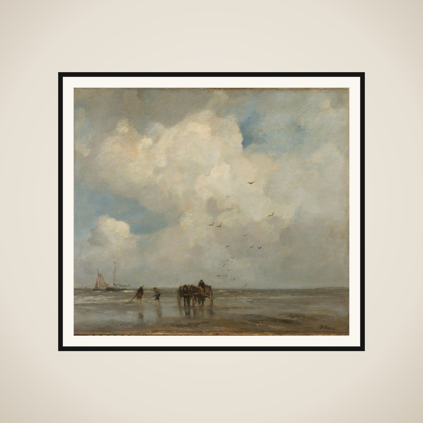 Fishing for Shells framed