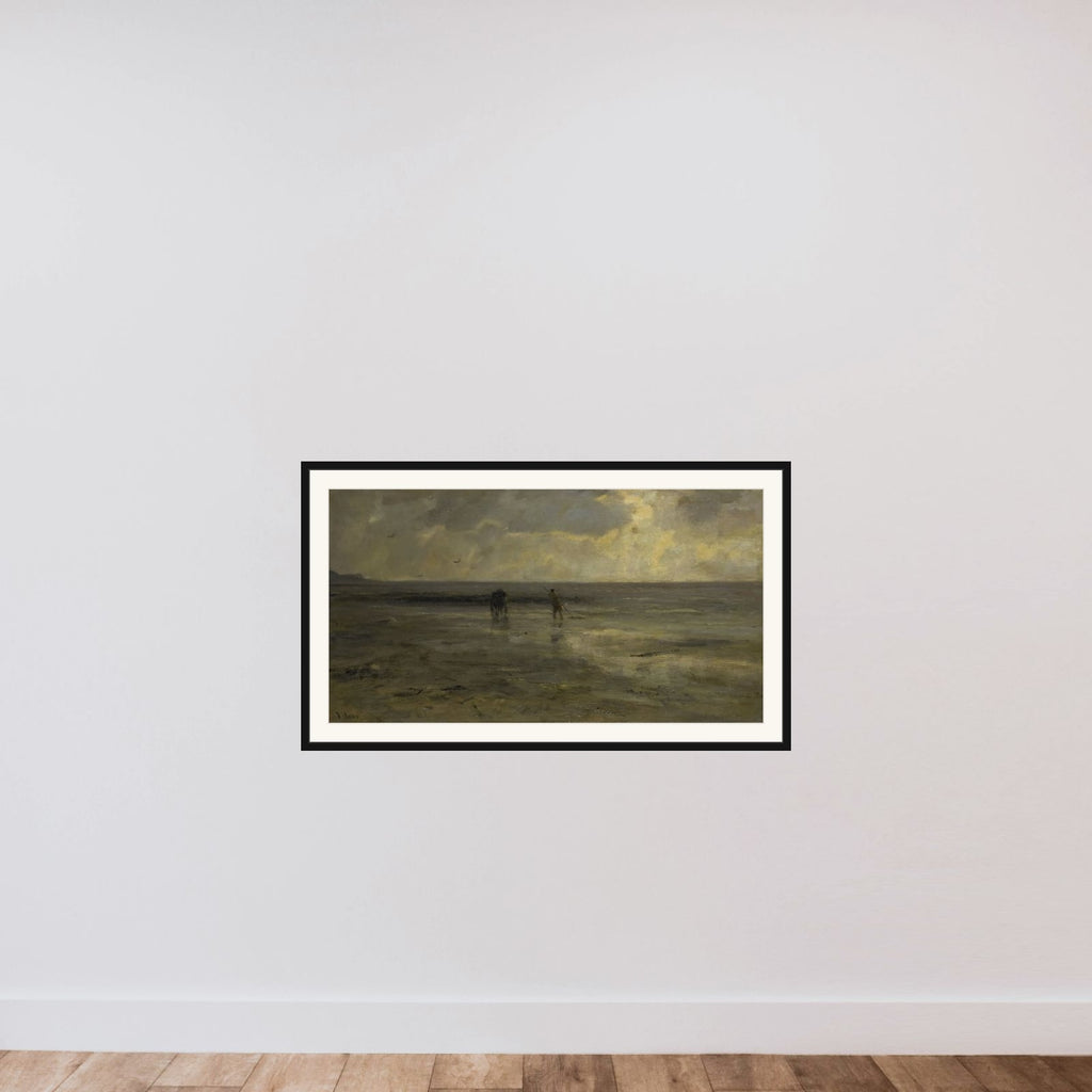 Strand bij avond framed — shown to scale