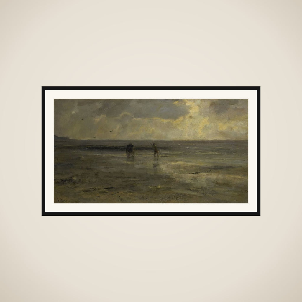 Strand bij avond framed