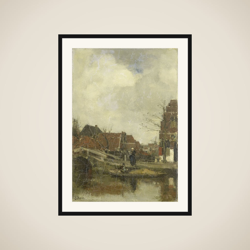Oud buurtje aan het water framed